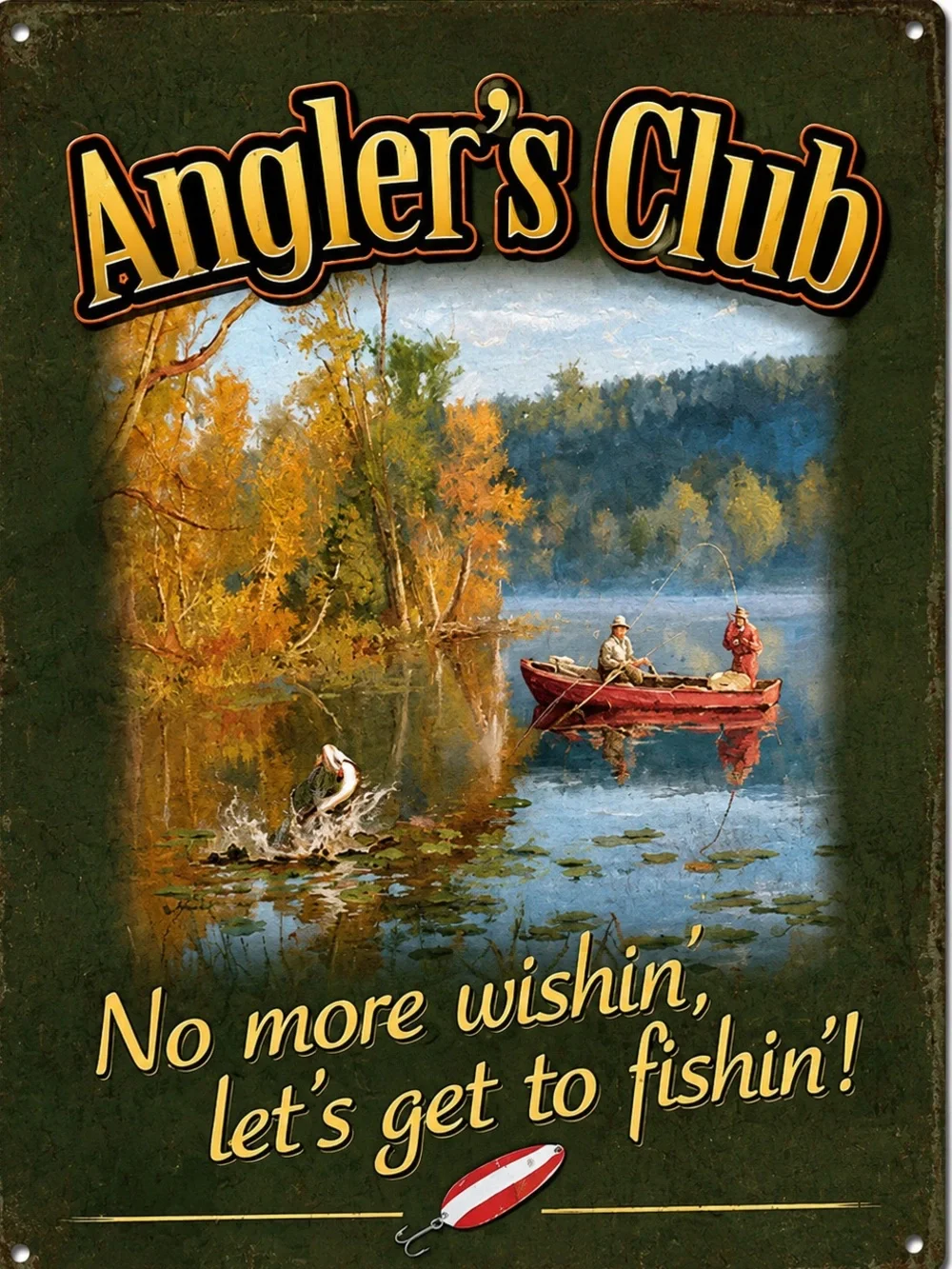 NEW Angler’s Club Metal Sign